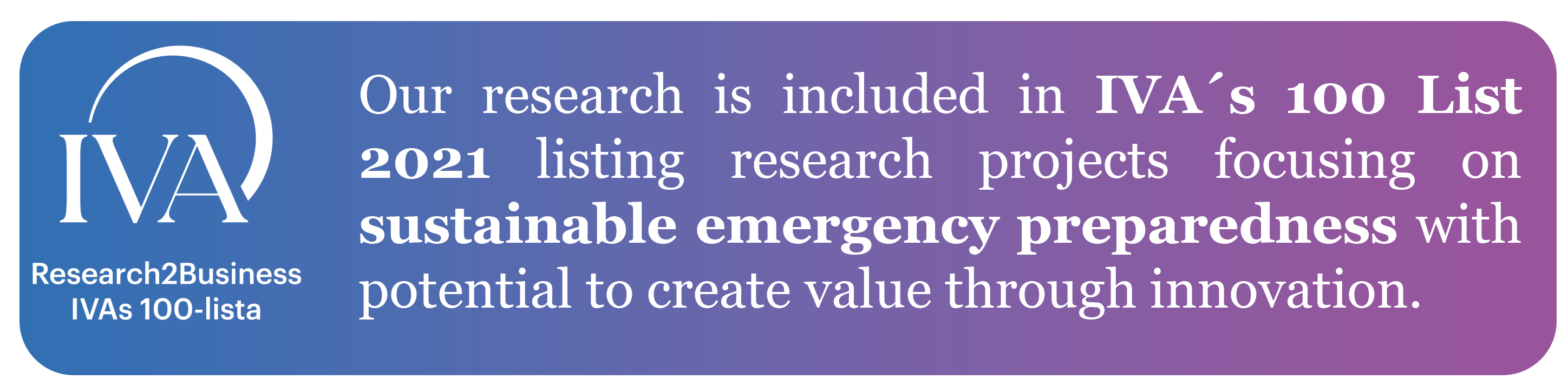 Our research is included in IVA's 100 List 2021.